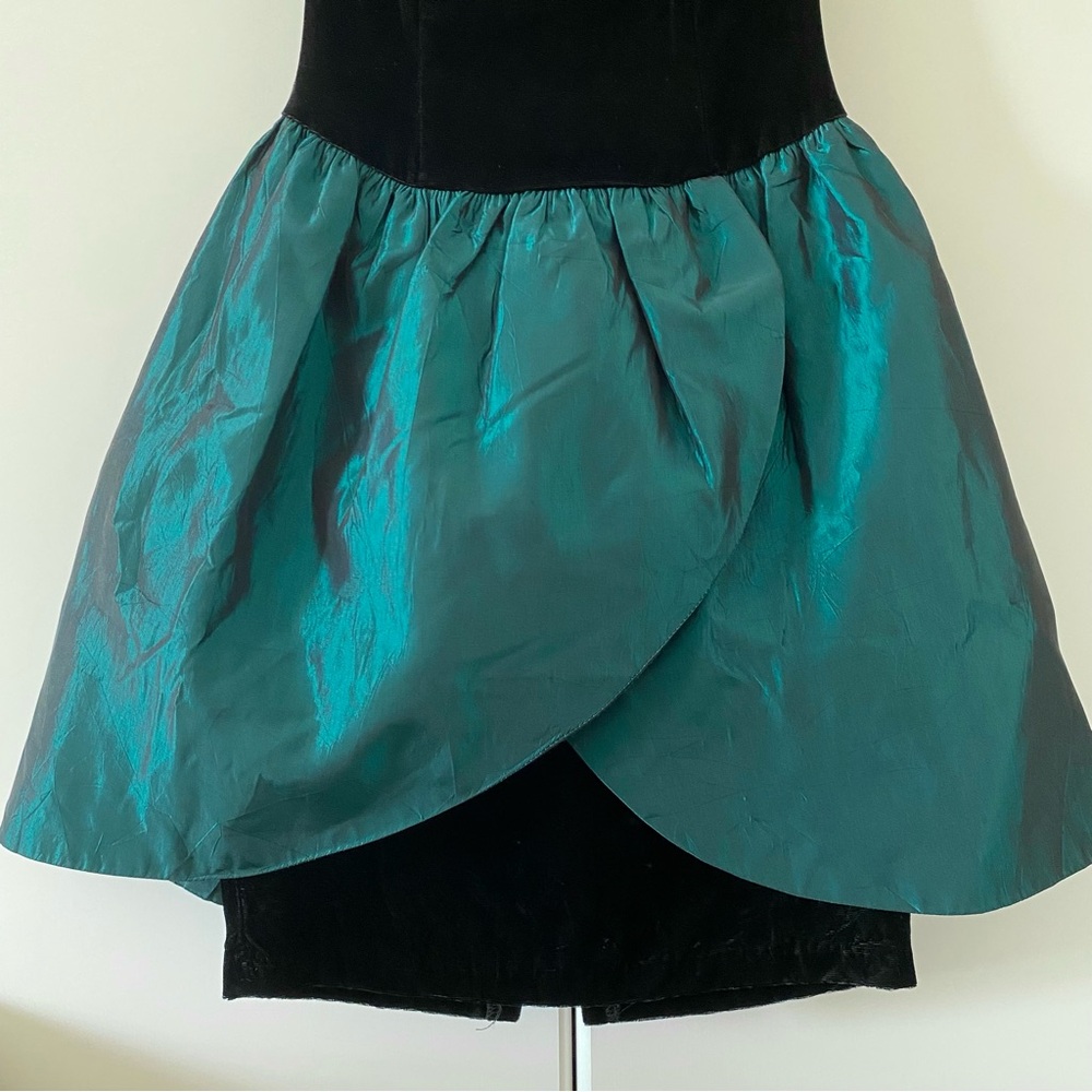 Vintage Jessica McClintock Gunne Sax Velvet Mini Dress - Picture 4 of 16